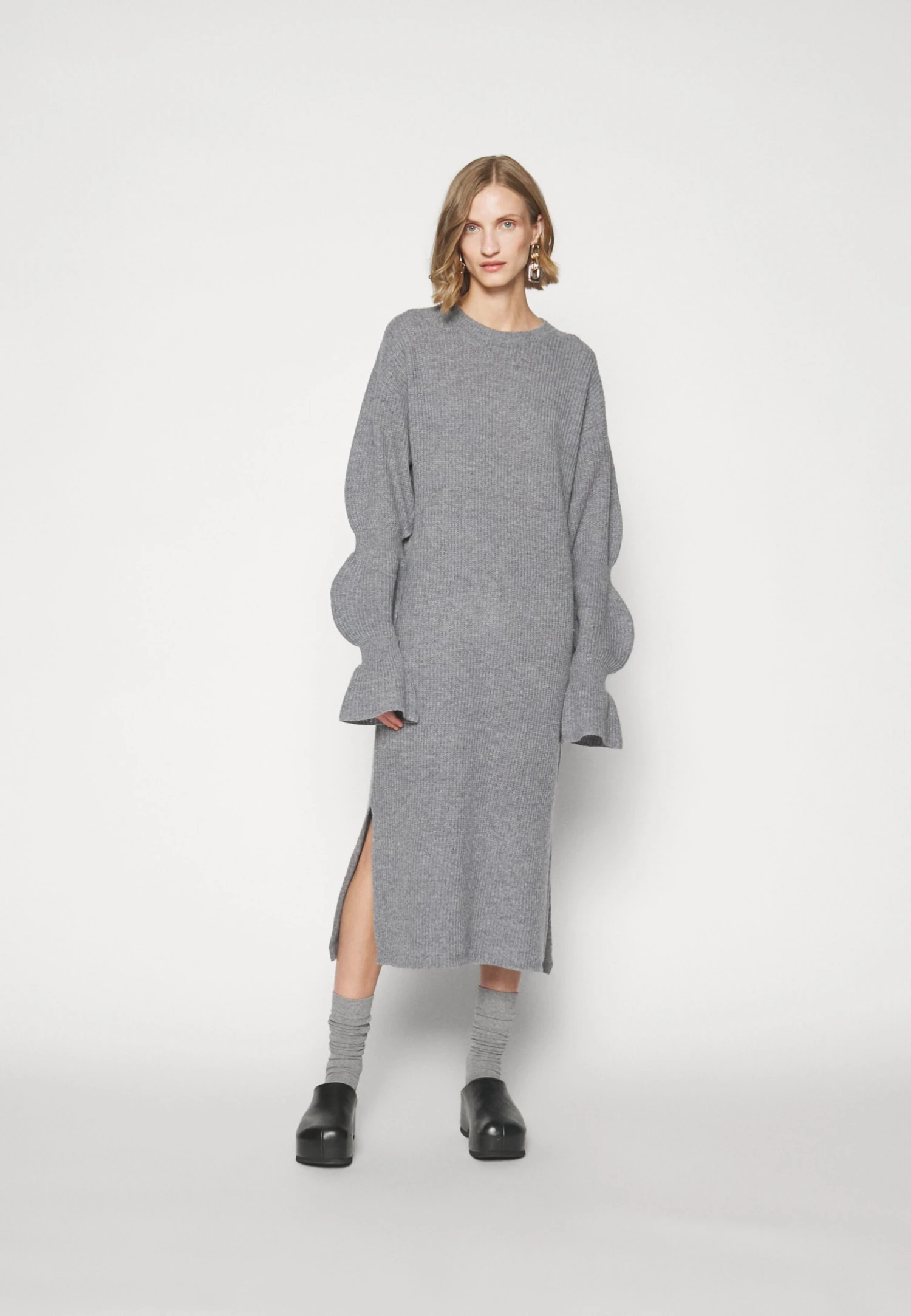Designers Remix Carmen Drape Dress - Jumper Dress - Grey - Image 2