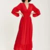 Liquorish Maxi With Frill Sleeves - Maxi Dress