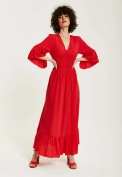 Liquorish Maxi With Frill Sleeves - Maxi Dress