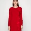 DKNY Cascading Ruffle Dress - Jersey Dress - Scarlet