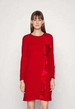 DKNY Cascading Ruffle Dress - Jersey Dress - Scarlet