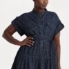 Kathryne Short Sleeve Day Dress - Denim Dress - Noam Wash
