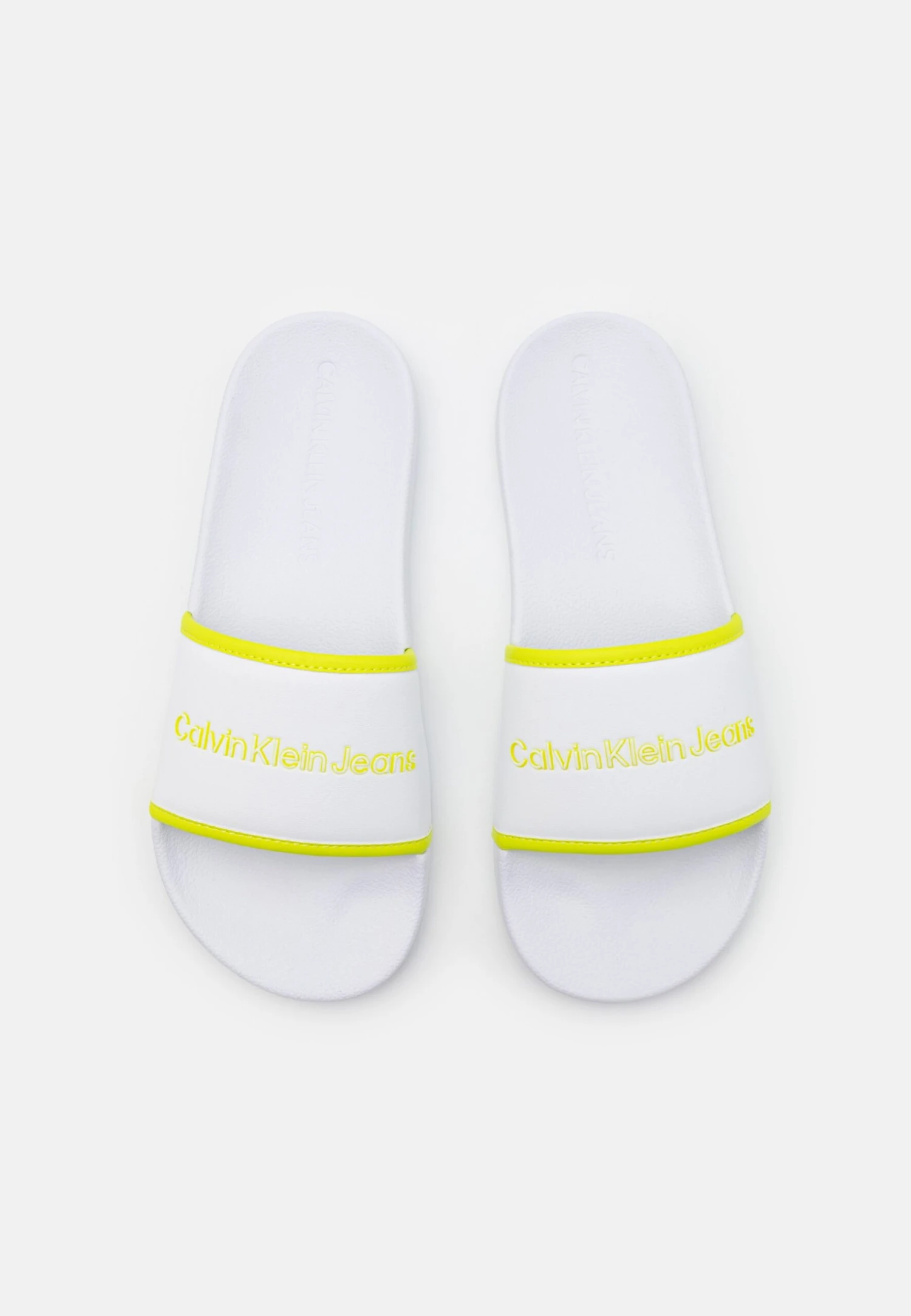 Calvin Klein Jeans Institutional Slide - Mules - White/Safety Yellow - Image 6
