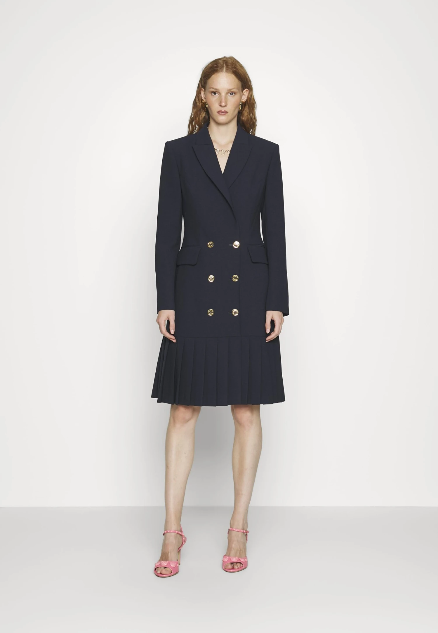 MOSCHINO Couture Buttons - Shift Dress - Dark Blue