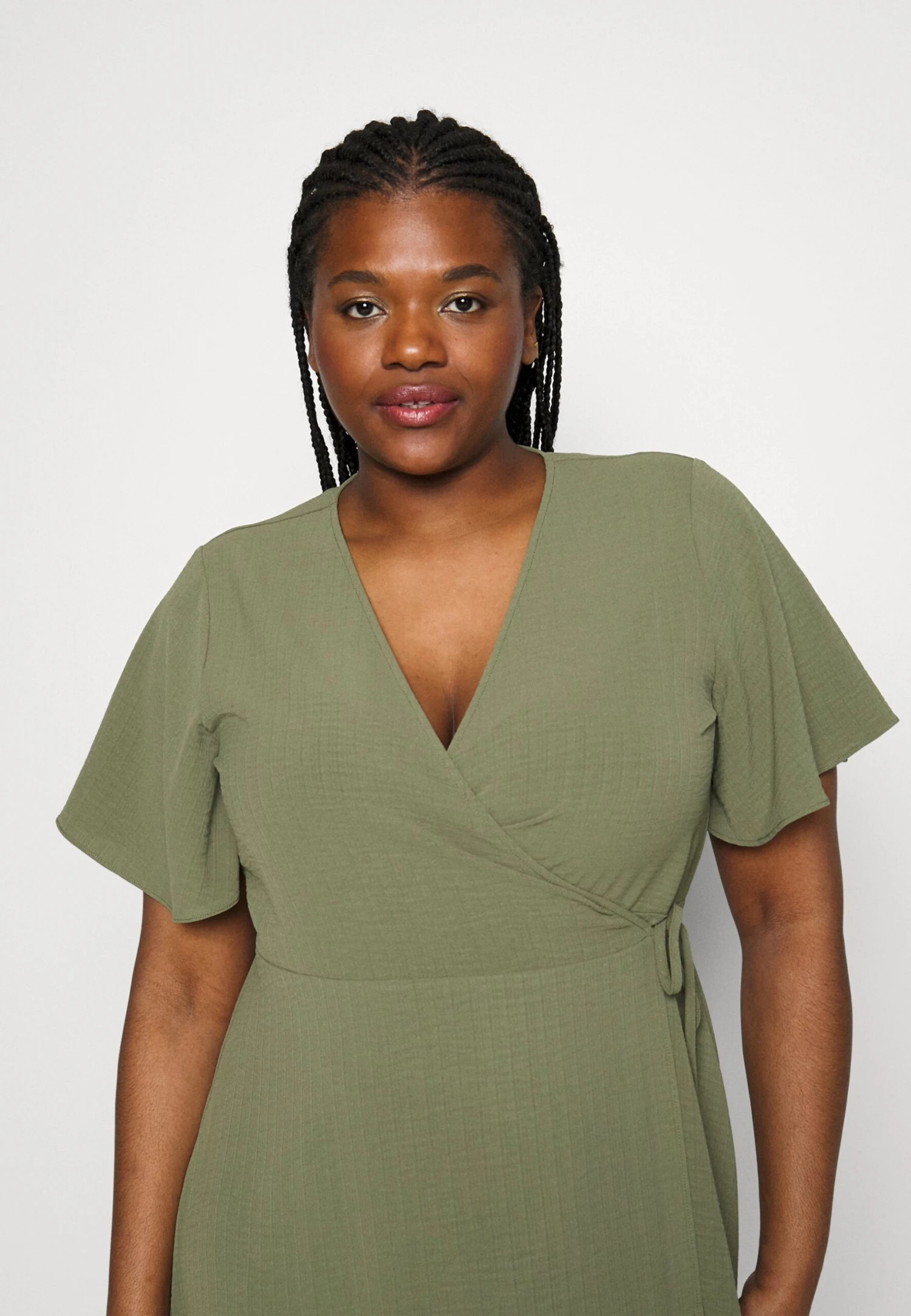 Vilovie Wrap Midi Dress - Day Dress - Four Leaf Clover - Image 4