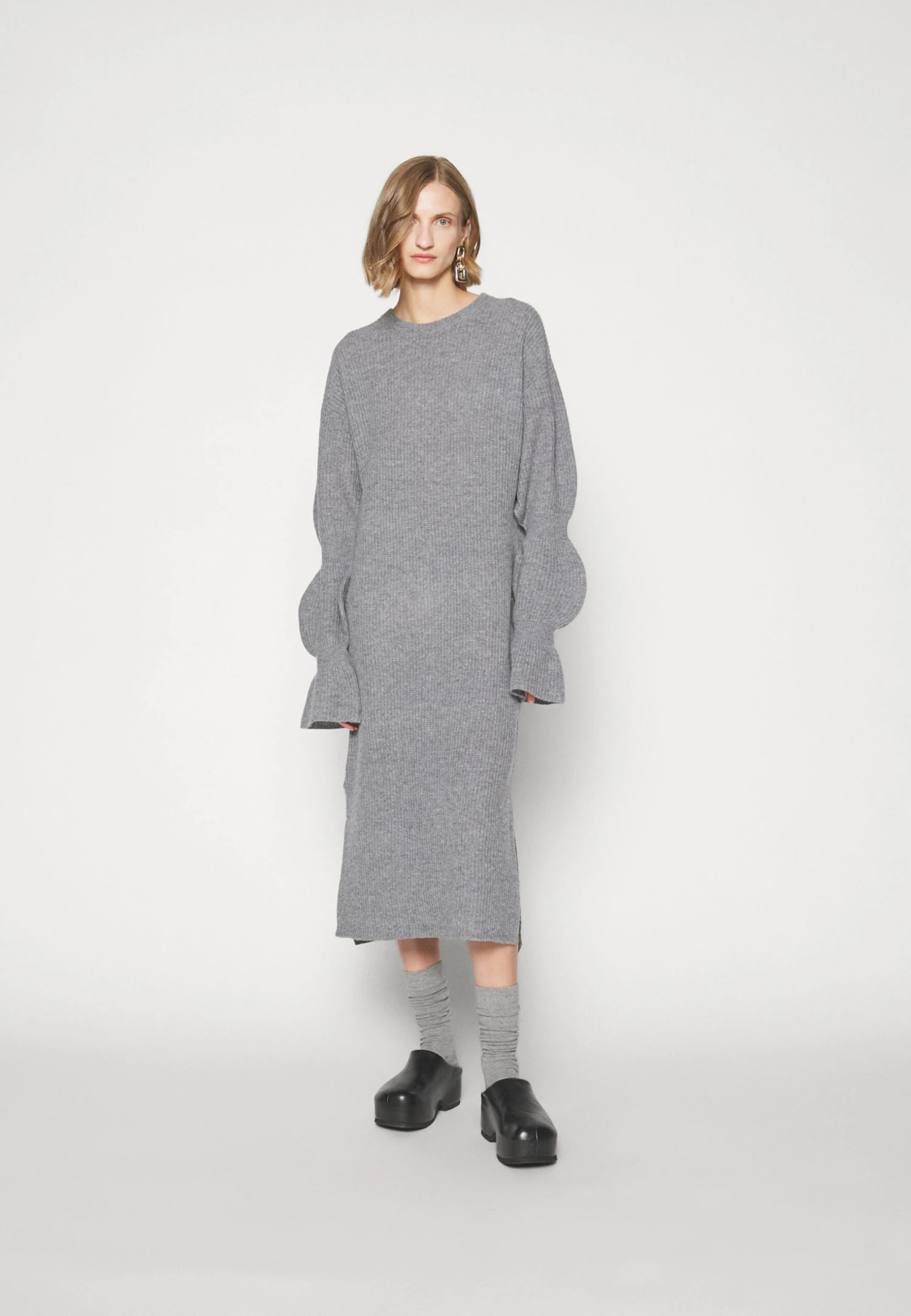 Designers Remix Carmen Drape Dress - Jumper Dress - Grey - Image 4