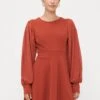 KAT SLEEVE DRESS - Jersey Dress - Terracotta