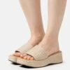 Monki Heeled Mules - Beige/Dusty Light