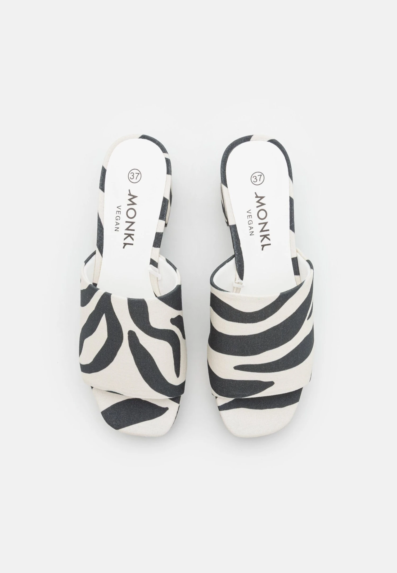 Monki Heeled Mules - Black/White - Image 6