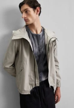 High Collar Hexagon Jacket - Summer Jacket - Beige