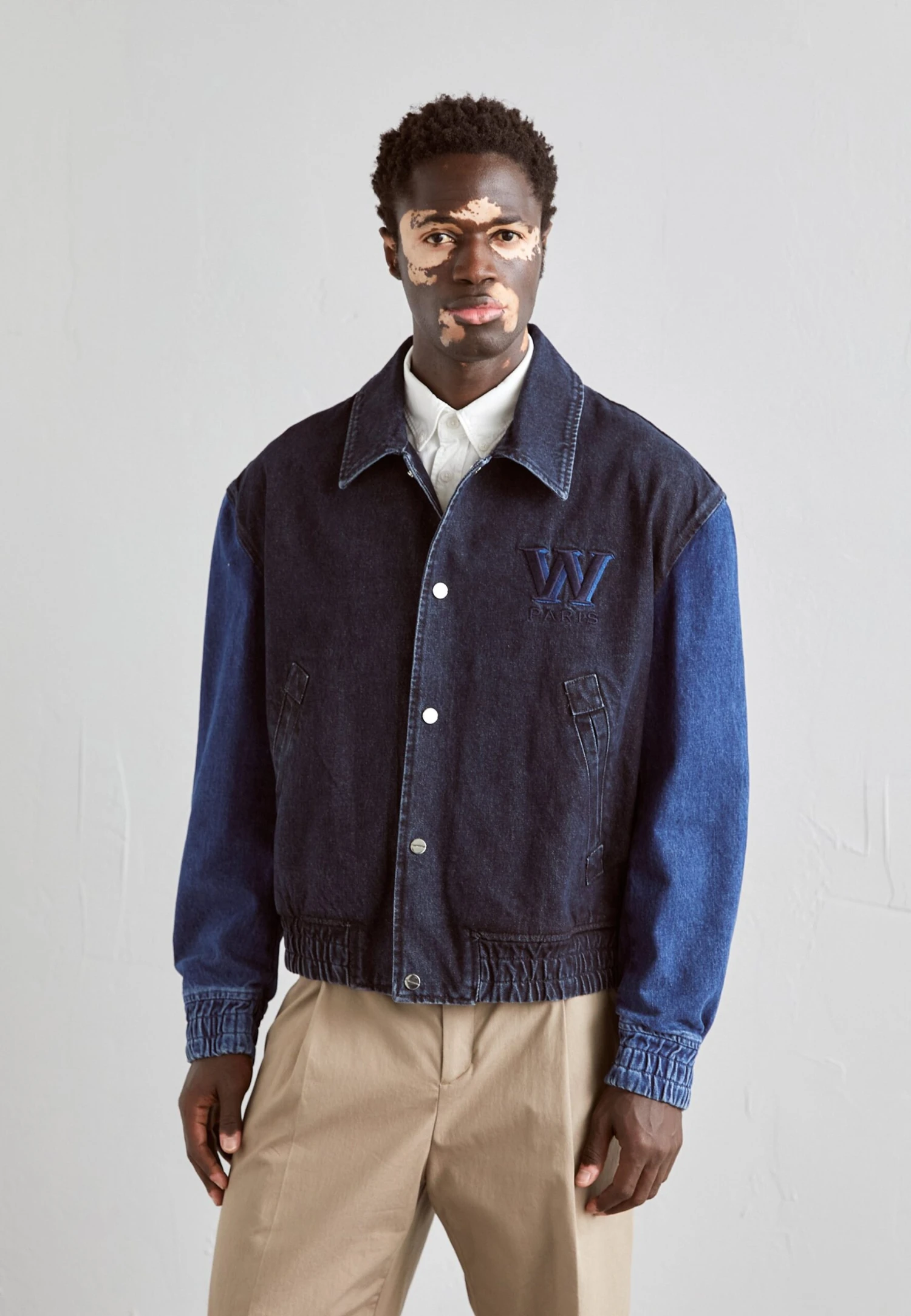 Mens Jumper - Denim Jacket - Blue