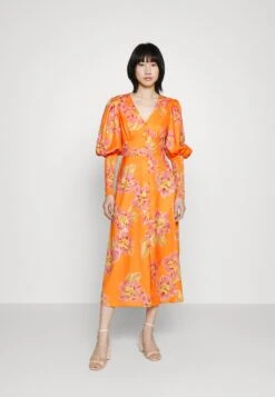 In The Style Midi Tea Dress - Cocktail Dress / Party Dress - Orange