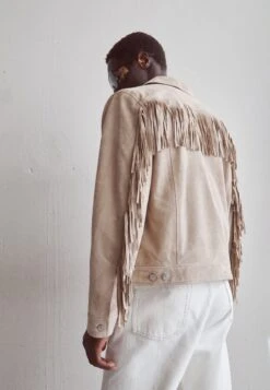 J.Lindeberg Fabio Jacket - Leather Jacket - Safari Beige