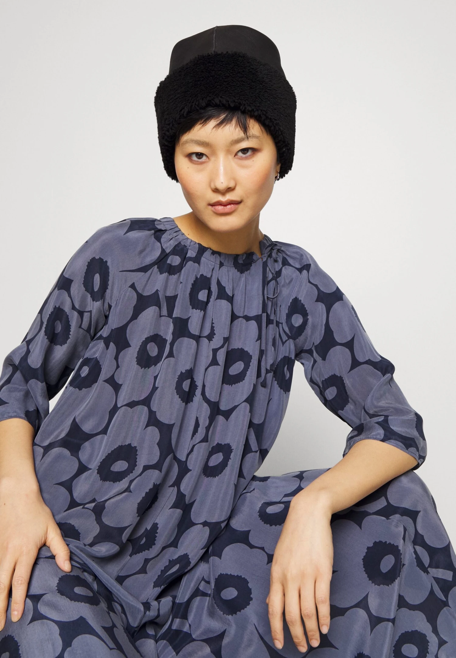 Marimekko Siru Unikko Dress - Day Dress - Dark Blue/Blue - Image 6