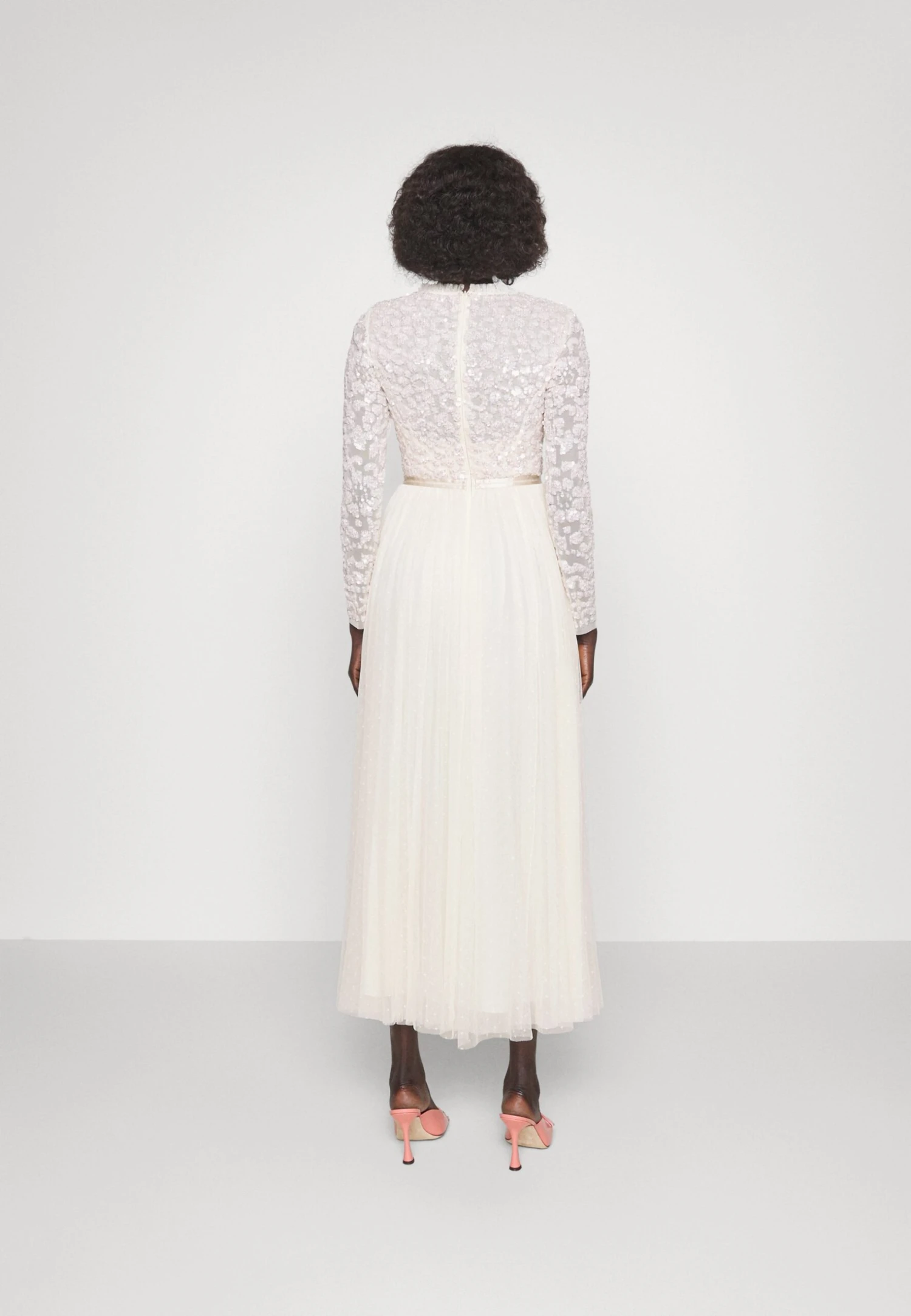 Needle & Thread Tempest Bodice V-Neck Ankle Gown - Occasion Wear - Champagne/Pink - Image 3