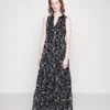 True Religion Long Dress Flowers - Maxi Dress - Navy