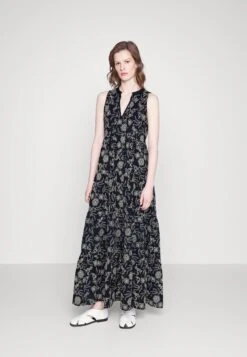 True Religion Long Dress Flowers - Maxi Dress - Navy