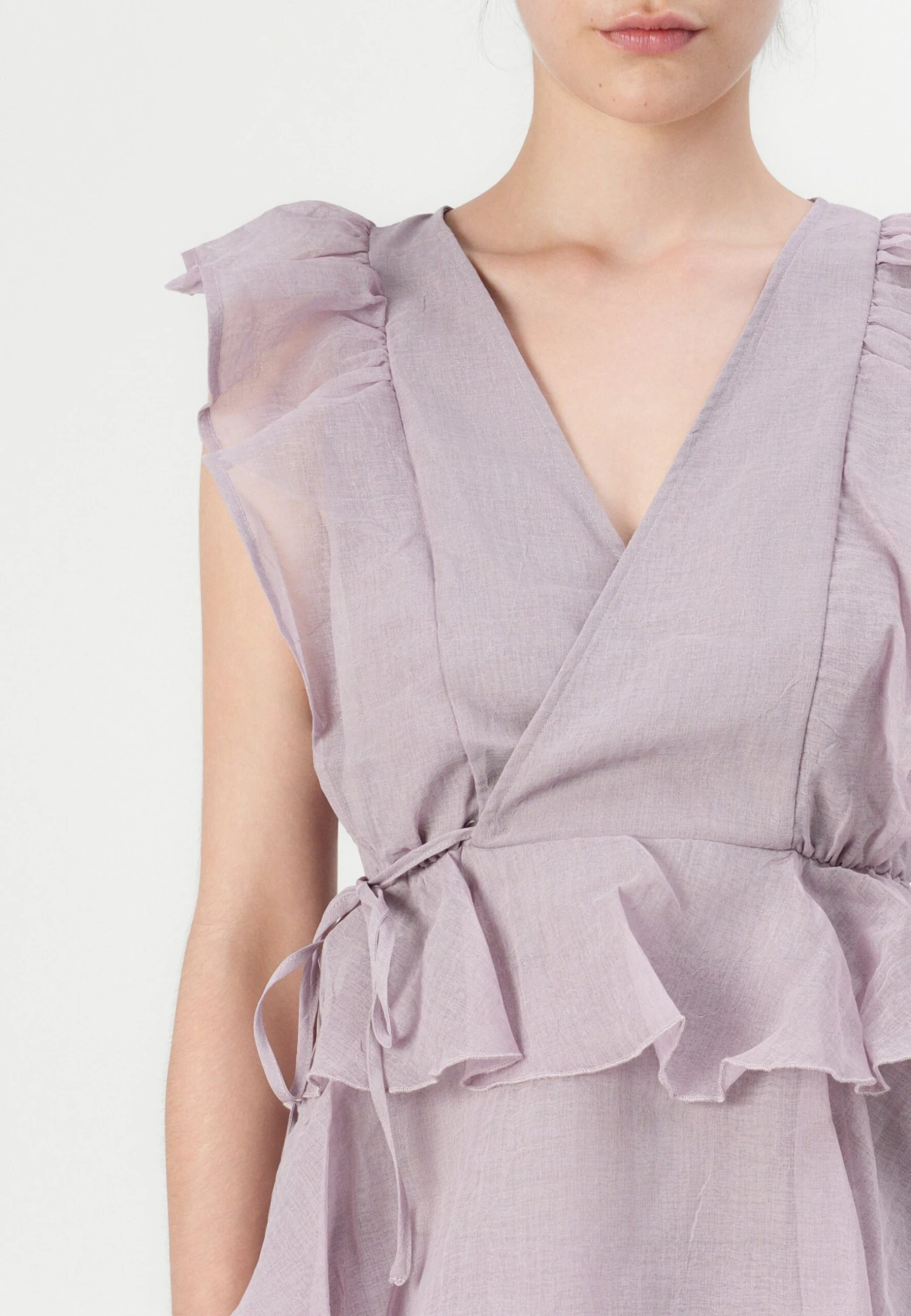 Vero Moda VMSABRINA SS SHORT FLOUNCE WVN EXP - Day Dress - Elderberry - Image 6