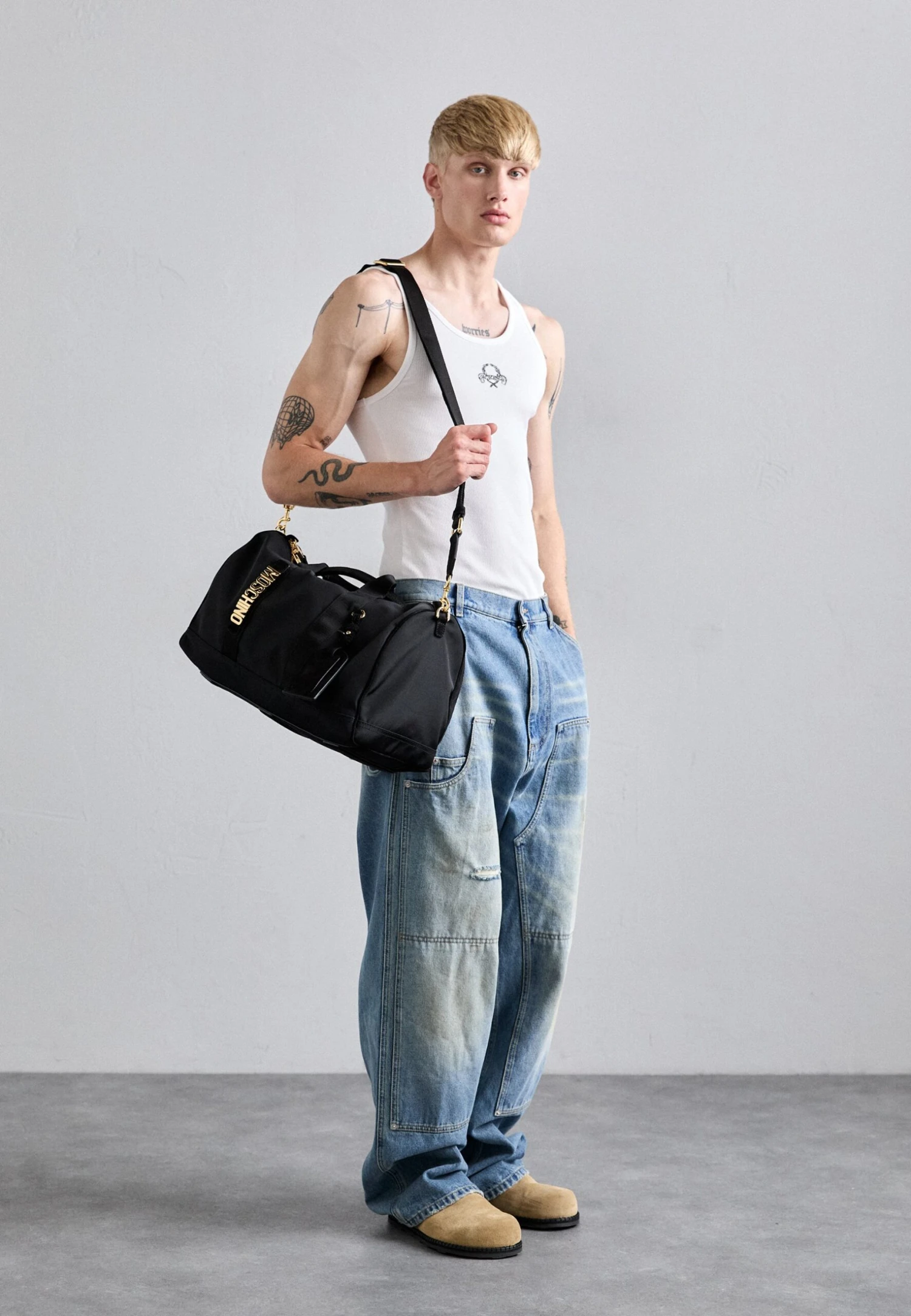 MOSCHINO BORSA - Weekend Bag - Nero/nero - Image 5