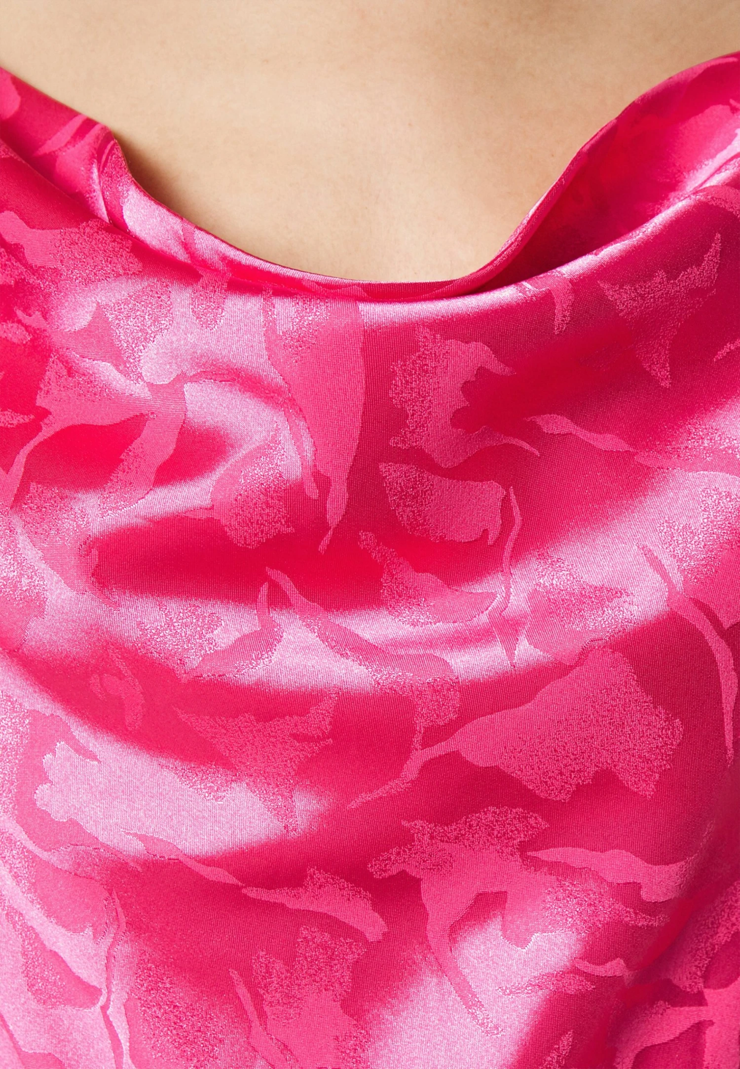 In The Style Cowl Front Midi Dress With Thigh Split - Cocktail Dress / Party Dress - Pink - Image 5