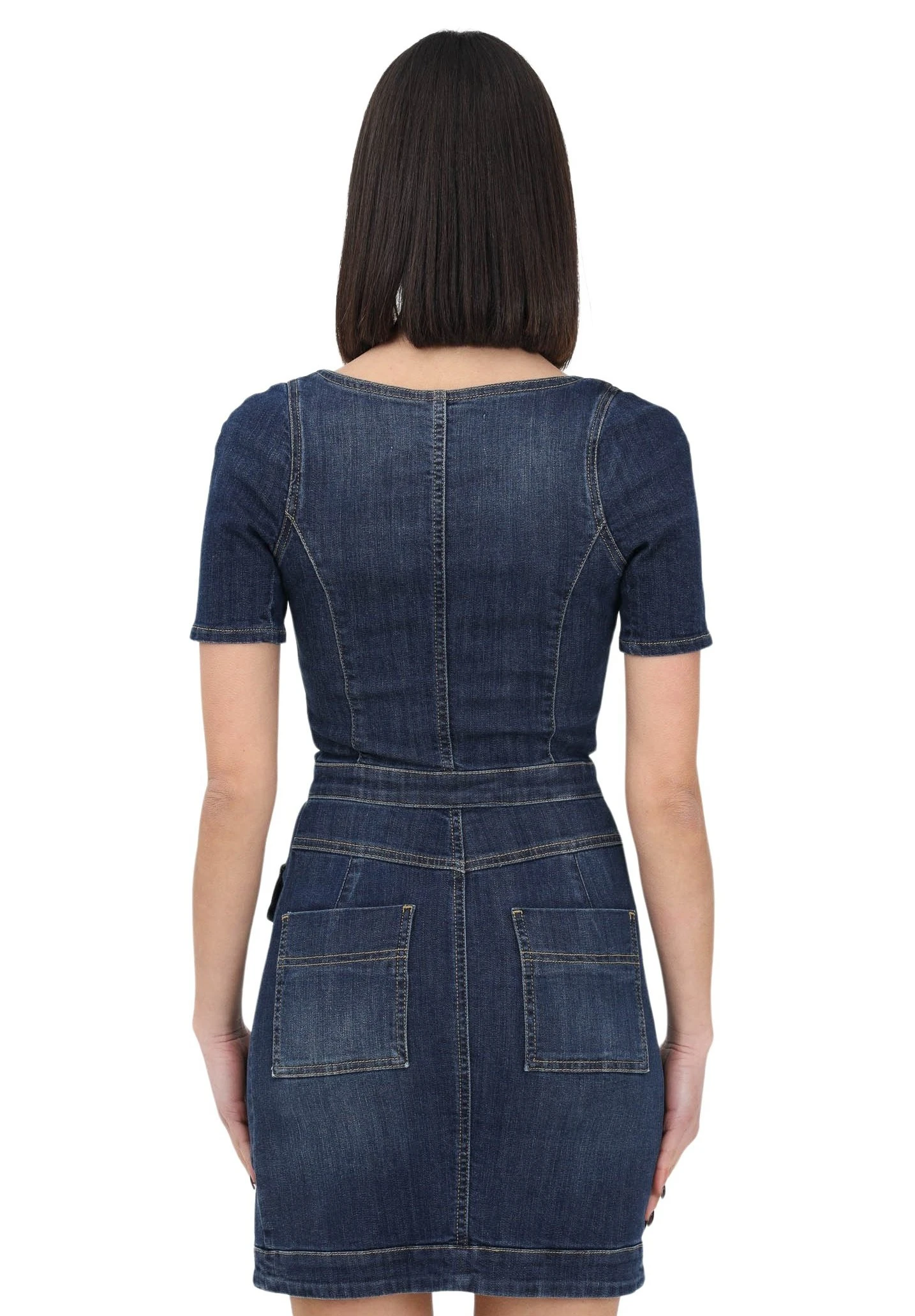 Elisabetta Franchi Denim Dress - Blue Denim - Image 6