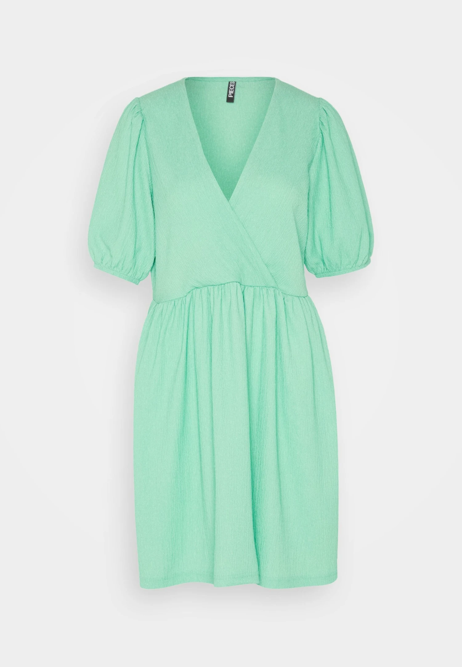 Pieces Pcluna V Neck Short Dress- Day Dress - Irish Green - Image 5