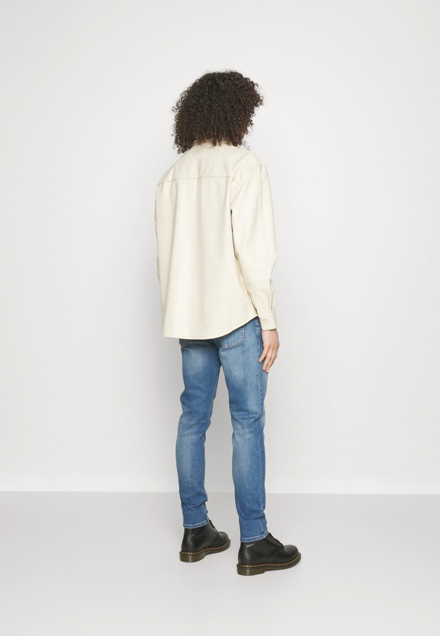 YOURTURN Unisex - Faux Leather Jacket - Beige - Image 3