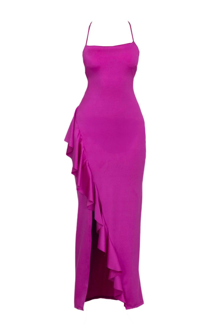 Wal G WEDDING GRACE RUFFLE MAXI - Occasion Wear - Wine - Image 8