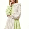 Liquorish Check With Collar - Day Dress - Green
