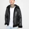 Alpha Industries Faux Leather Jacket - Black