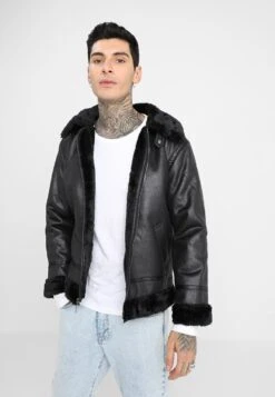 Alpha Industries Faux Leather Jacket - Black