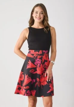Anna Field Day Dress - Black/red