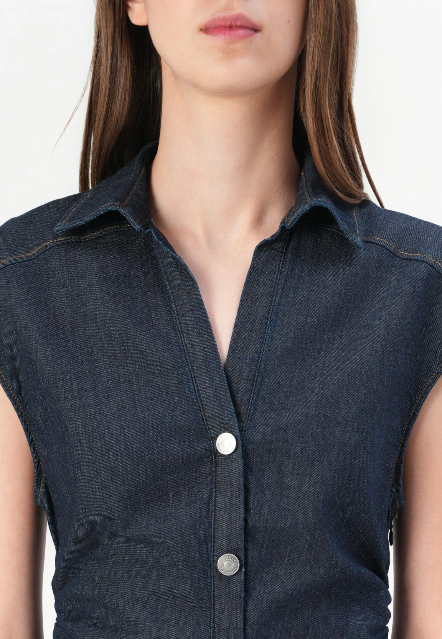 ONLY ONLBABE CAPSLEEVE MIDI DRESS - Denim Dress - Dark Blue Denim - Image 6