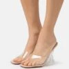 Glamorous Heeled Mules - Clear