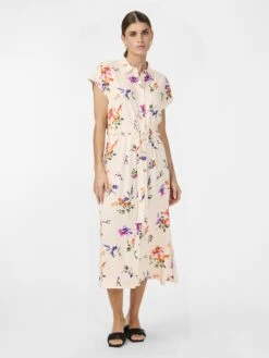 YASASINA MIDI BELT DRESS - Shirt Dress - Whitecap Gray