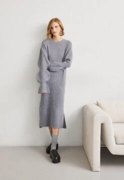 Designers Remix Carmen Drape Dress - Jumper Dress - Grey