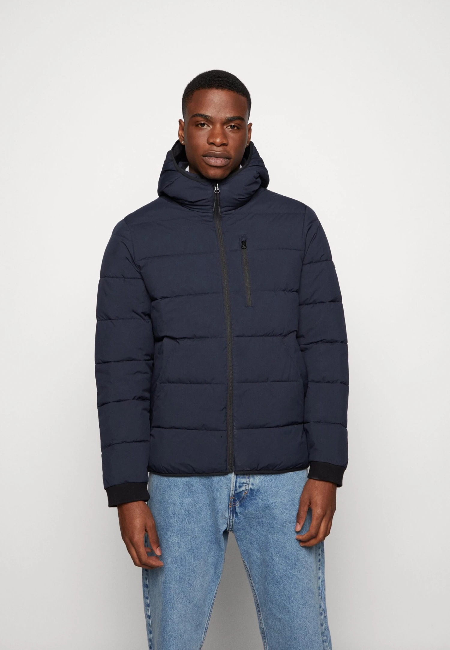Abercrombie & Fitch Puffer Hood- Winter Jacket - Dark Blue