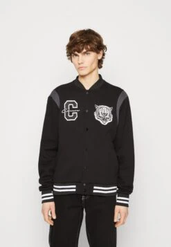 College Fury Varsity Jacket - Zip-Up Sweatshirt - Black