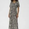 Kaffe KAISOLDE AMBER - Maxi Dress - Feather Gray Leaf Print