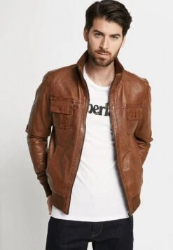 SERGE PARIENTE Dany - Leather Jacket - Cognac
