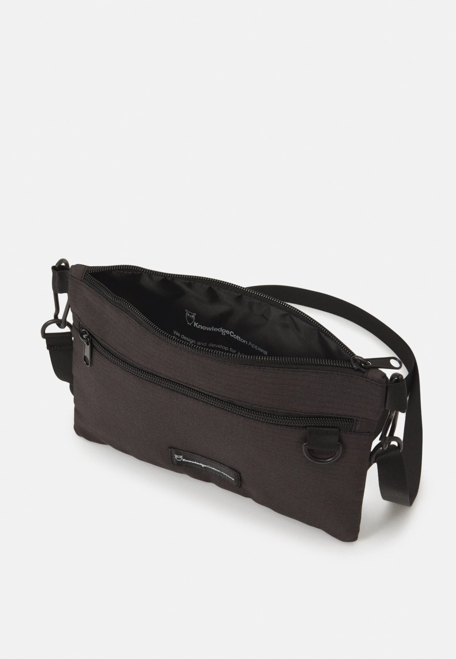 Neck Pouch Bag Vegan Unisex - Across Body Bag - Black Jet - Image 3