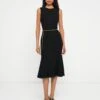 LIA CREW NECK FLARE DRESS - Day Dress - Jet Black