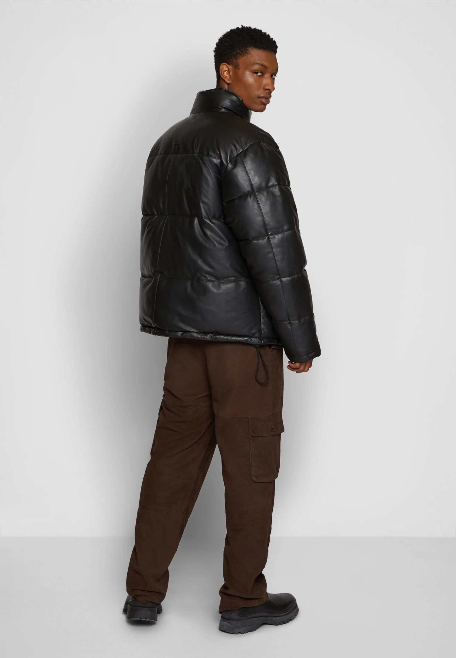 Denver Puffer - Leather Jacket - Black - Image 4