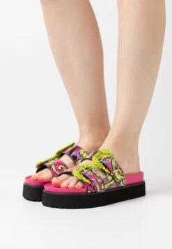 Mules - Hot Pink/Multi-Coloured