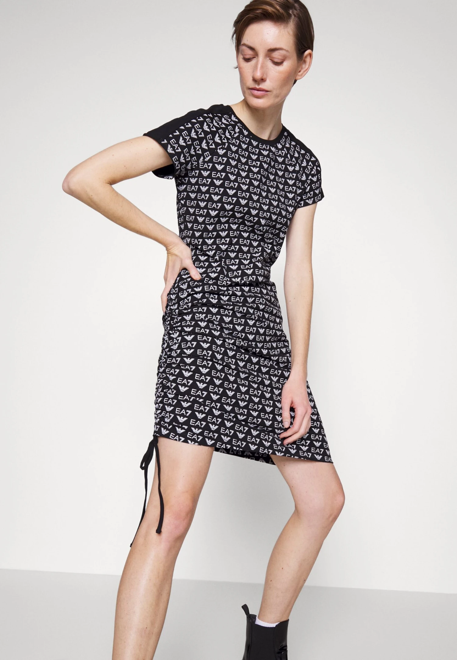 EA7 Emporio Armani Jersey Dress - Fancy Black/White - Image 6