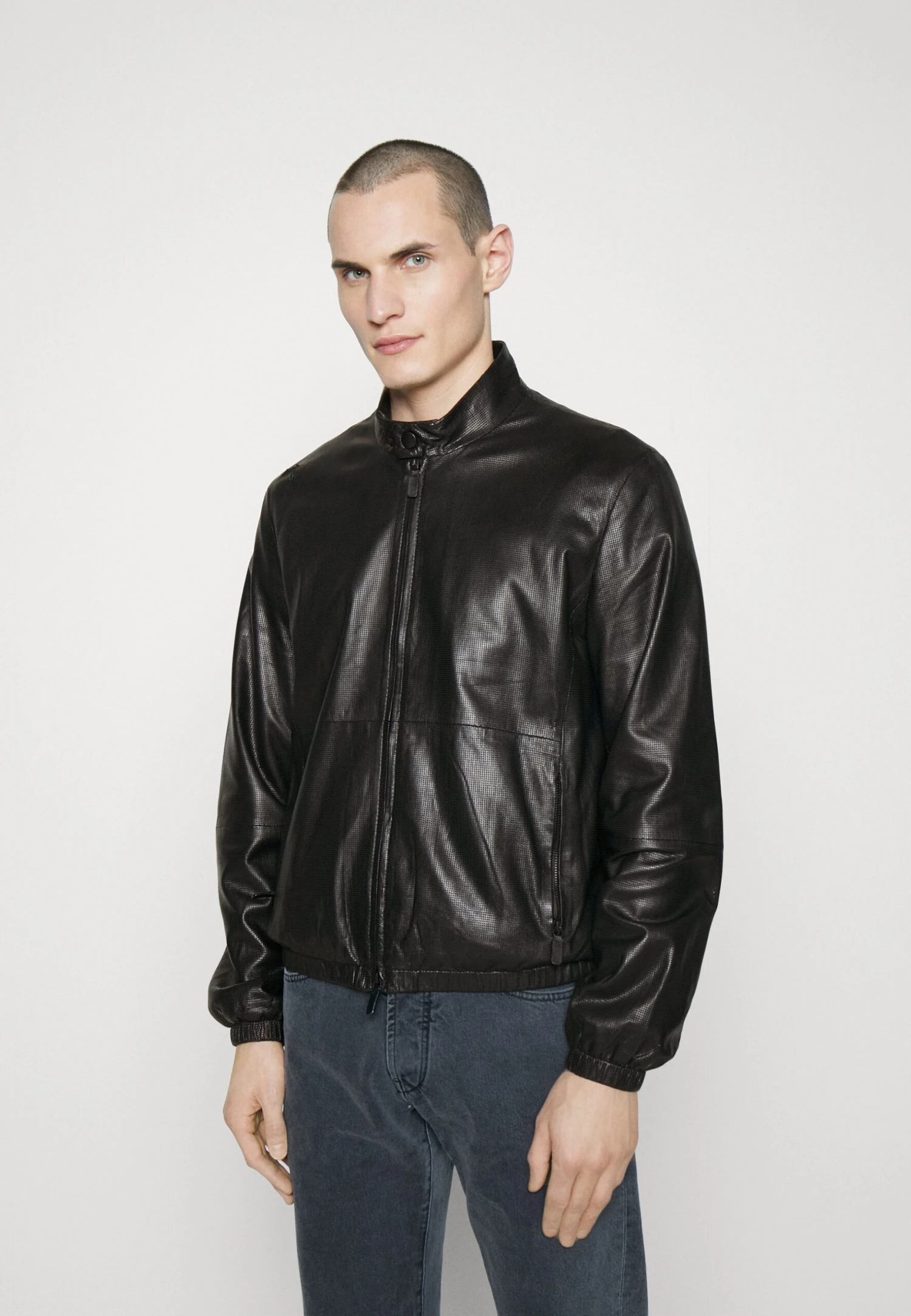 Emporio Armani Blouson Jacket - Leather Jacket - Nero