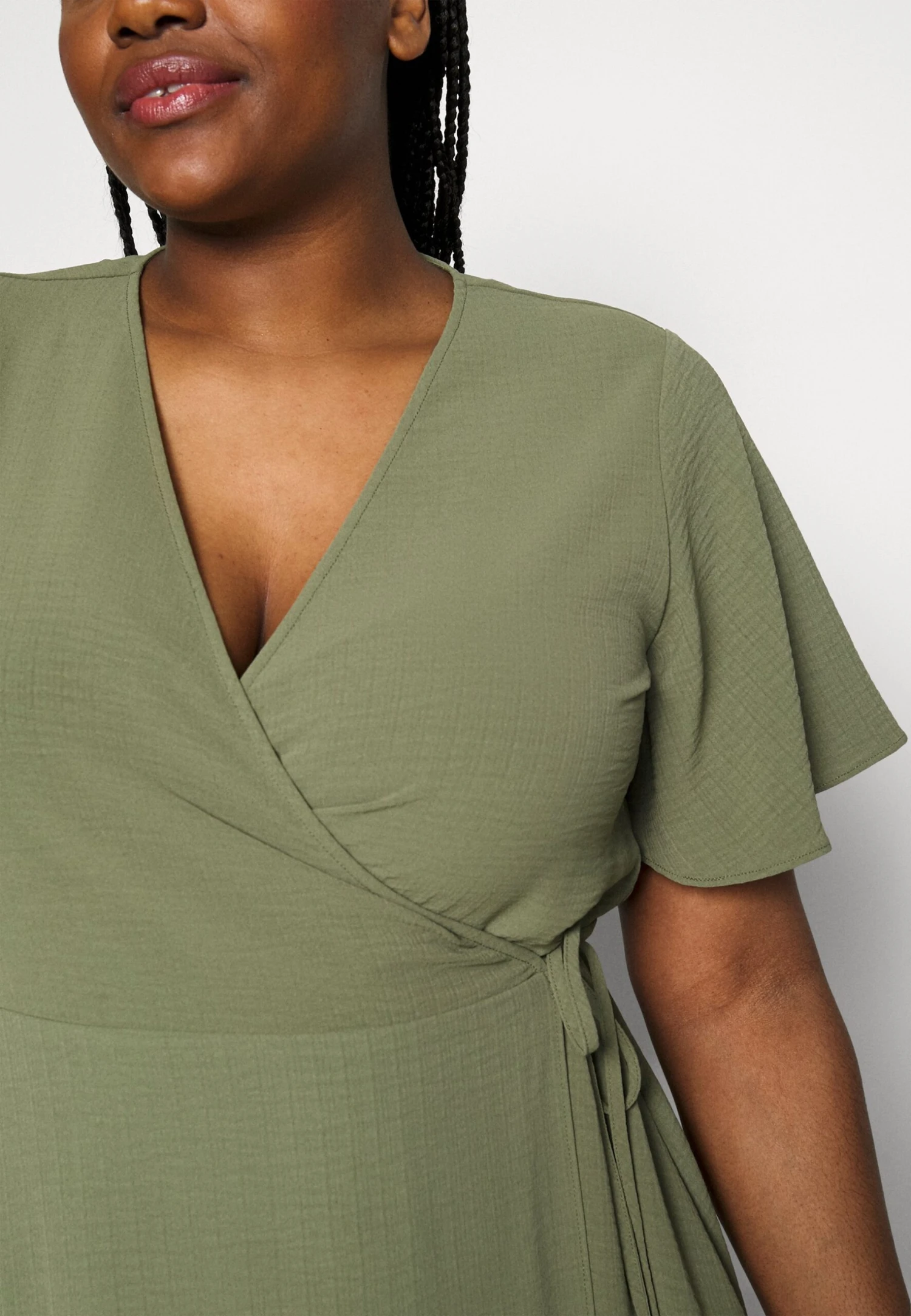 Vilovie Wrap Midi Dress - Day Dress - Four Leaf Clover - Image 6