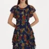 Alashany Short Sleeve Day Dress - Day Dress - Blue Multi