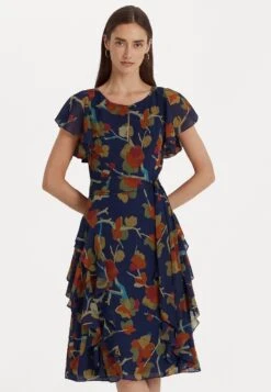 Alashany Short Sleeve Day Dress - Day Dress - Blue Multi
