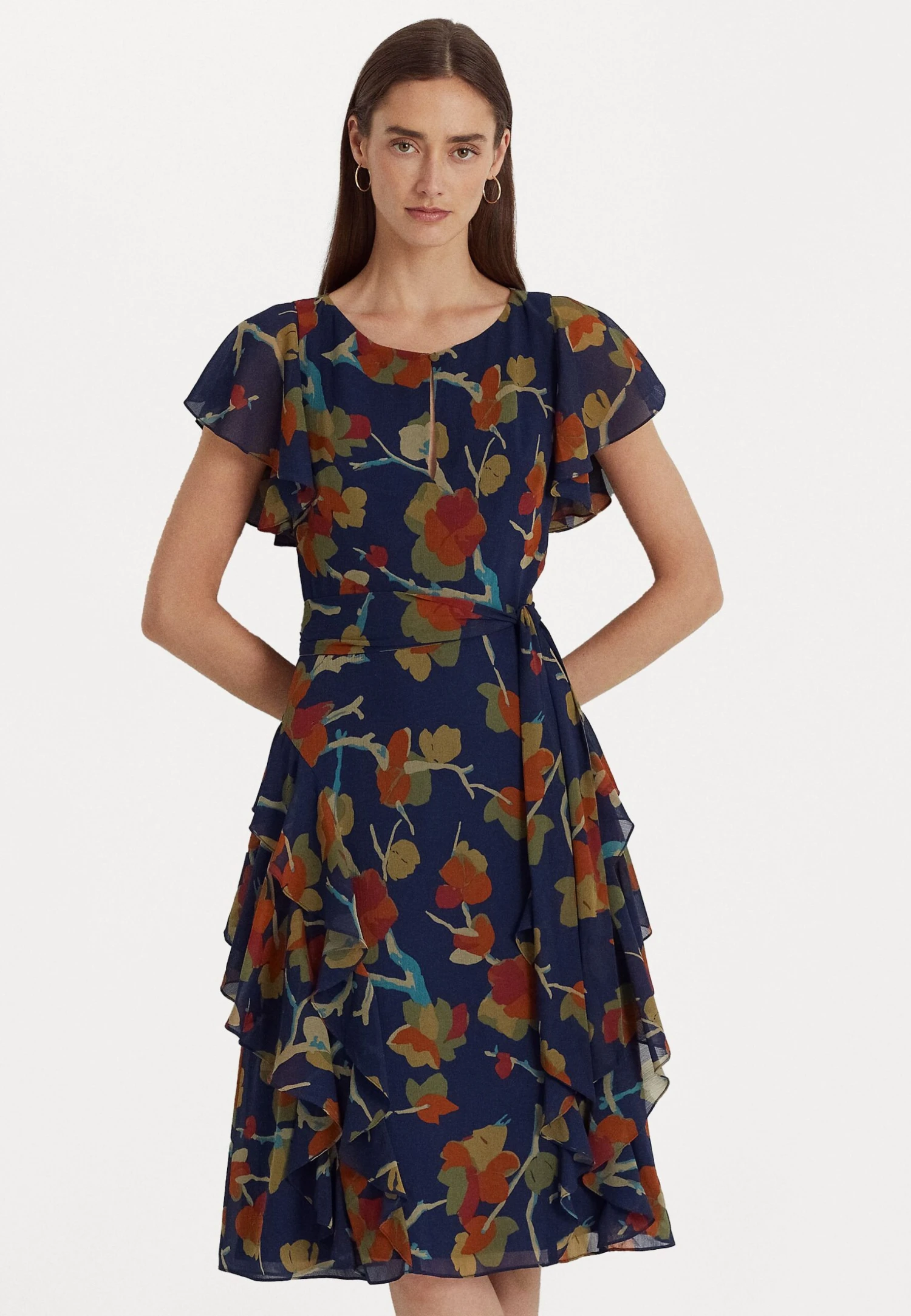 Alashany Short Sleeve Day Dress - Day Dress - Blue Multi